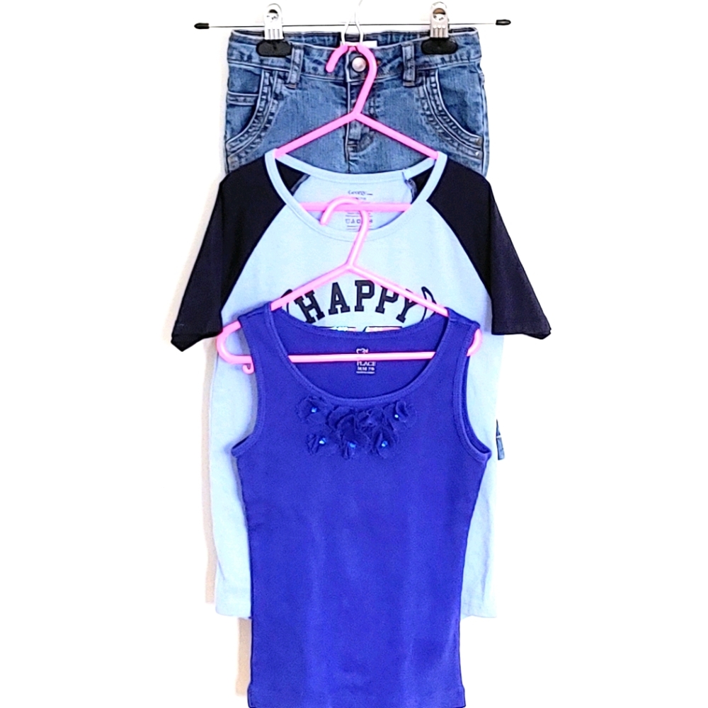 Bundle 3 Jean Capri, Tee and Tank Top Girls 7/8
